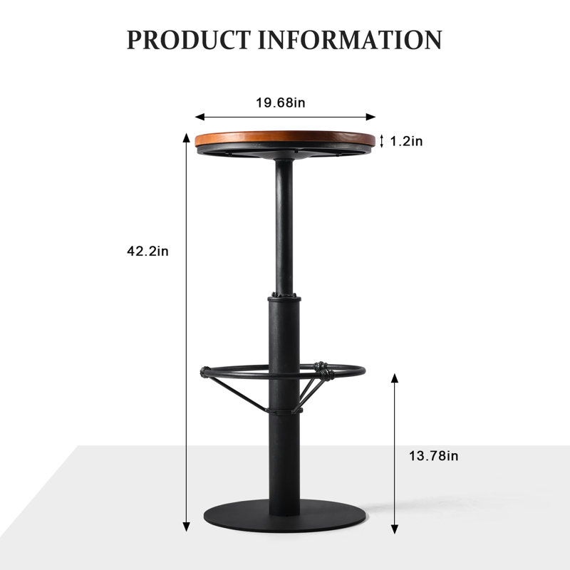 Pine Round Solid Wood Top Metal Base Dining Table, Silver