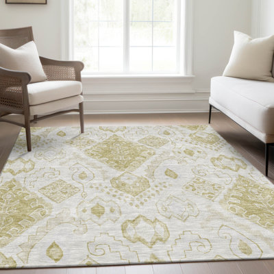 Mahaney Washable Moroccan Polyester Rug 