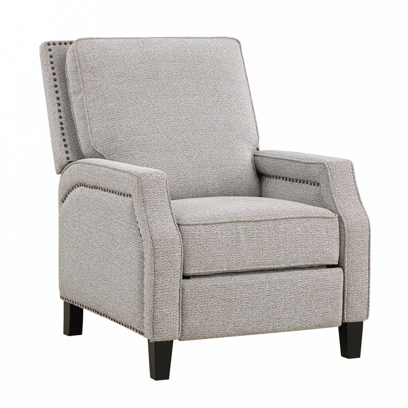 Push Back Reclining Chair Transitional Style Chenille Fabric Self-Reclining Motion Chair 1pc Cushion Seat Modern Living Room Furniture