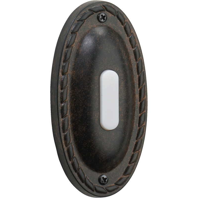 Bouton-poussoir traditionnel ovale, Sienna grillée