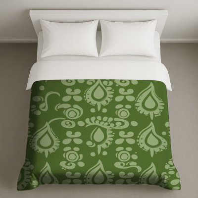 Housses de couette vertes à motif cachemire