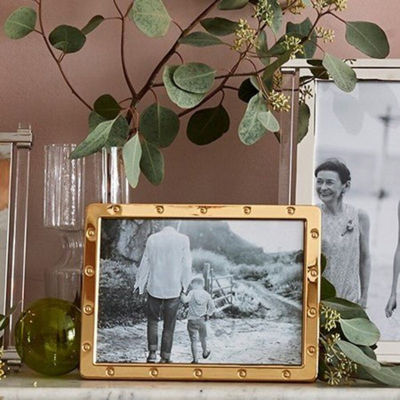 Locket Metal Silver Plated Picture Frame, 5" x 7", Gold