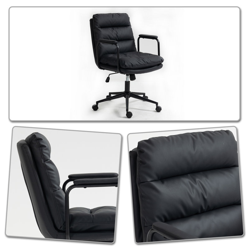 Modern and comfortable removable office chair with wheels and upholstered backrest armrests for bedroom, study, computer room, office