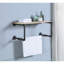 Support de rangement robuste en chêne et sable gris avec structure en métal