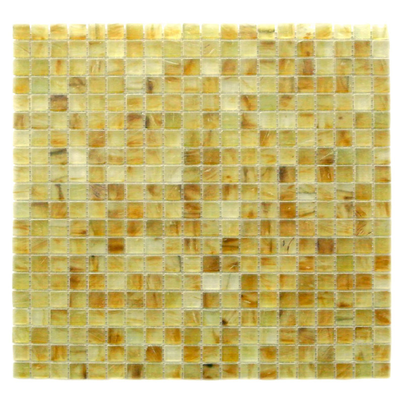 Carreau de mosaïque pour mur et plancher 0,5 po x 0,5 po Amber, Or brossé