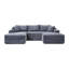 Pouf carré en velours côtelé avec rembourrage en mousse à mémoire de forme, gris, repose-pieds sans assemblage pour salon-23605703-23605704