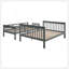Lit superposé simple au-dessus d'un lit double avec rangement et garde-corps pour chambre à coucher, couleur gris Stairway-129746794