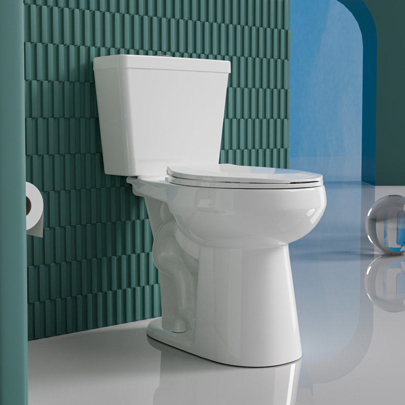 19" ADA Comfort Height Compact Two-Piece Tall Toilet for Seniors, 1.0/1.28 GPF Tornado Dual Flush, MAP 1000g