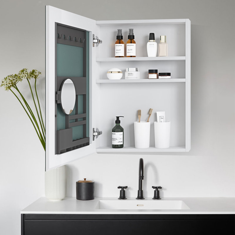 Armoire à pharmacie encastrée ou à fixation en surface avec miroir, H 26 po x l 20 po x P 4 po
