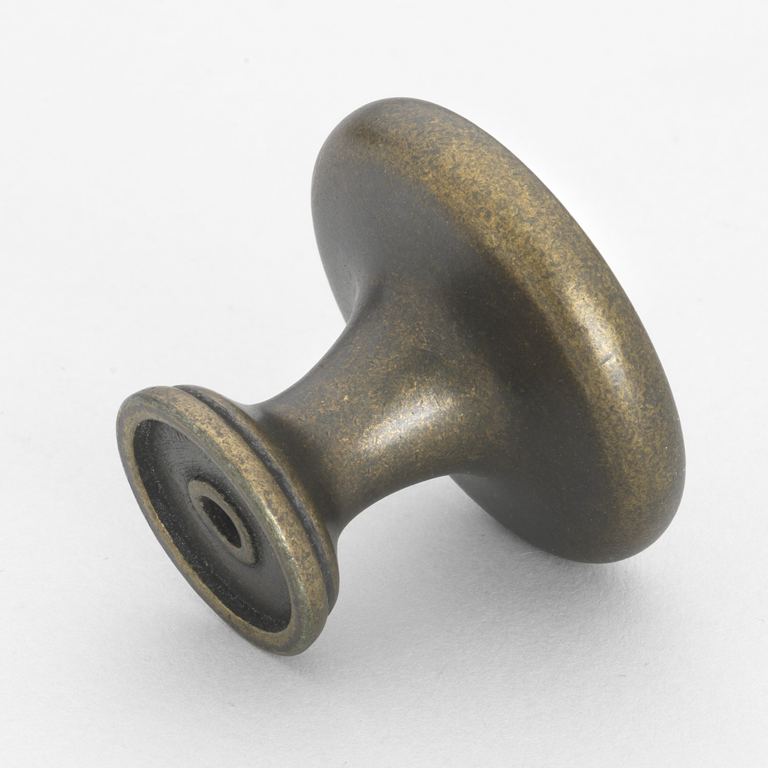 Classic Mushroom Cabinet Knob, Antique Brass