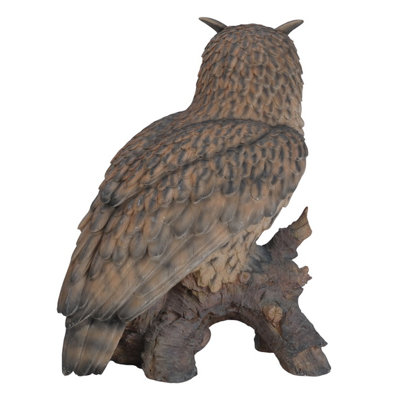 Eagle Owl on Stump Statue