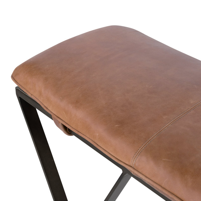 Darrow Leather Bench, Palermo Cognac Genuine Leather