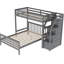 Lit simple mezzanine sur lit double, matériaux, conception fonctionnelle double, s'adapte aux matelas de différentes épaisseurs - gris-1446276700