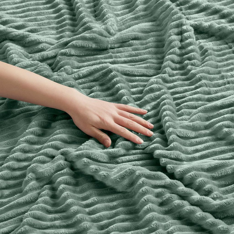 Jeté moelleux et moelleux Nestl, Grand, Vert sauge