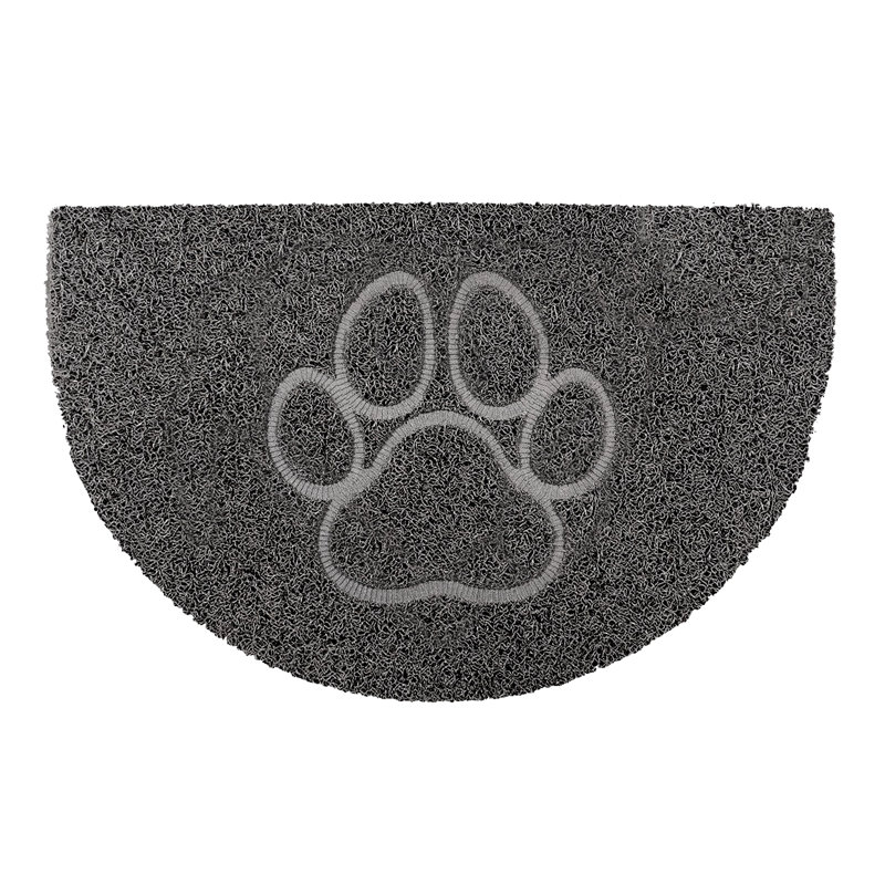 Paw Half Moon Doormat, Grey