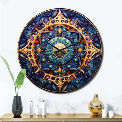Retro Gold Floral Mandala Magic Metal Wall Clock