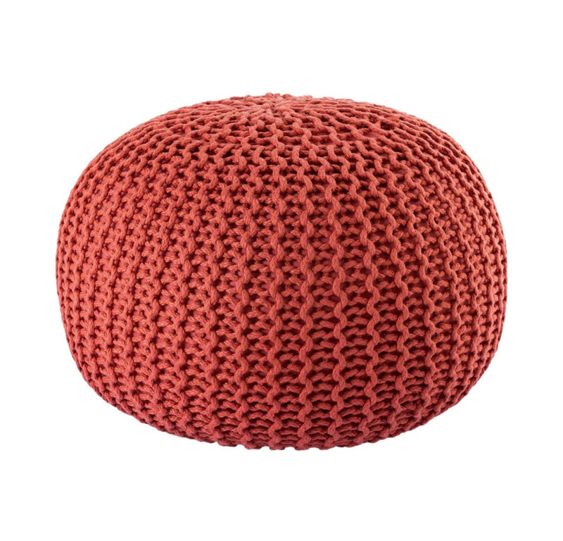 Iyana 55cm Wide Pouf Ottoman, Red