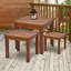 Ensemble de 3 tables gigognes d'extérieur avec structure en bois d'acacia et design multifonctionnel Outsunny