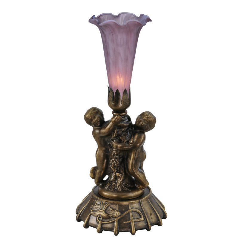 Twin Cherub Torchiere Table Lamp, Cranberry