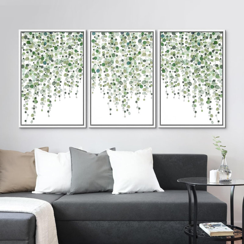 "Abstract Botanical", "Abstract", H 24 po x l 16 po x P 1,5 po, Blanc