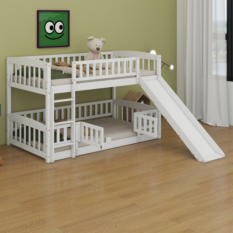 Jeneine Kids Twin Over Twin Bunk Bed, White