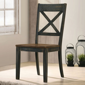 Whisenant Cross Back Side Chair in Antique Black