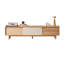 Oak TV Stand with Sliding Cabinet Doors-1572223098