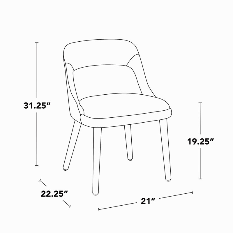 Chaise en bois de noyer et tissu - ensemble de 2, Gris
