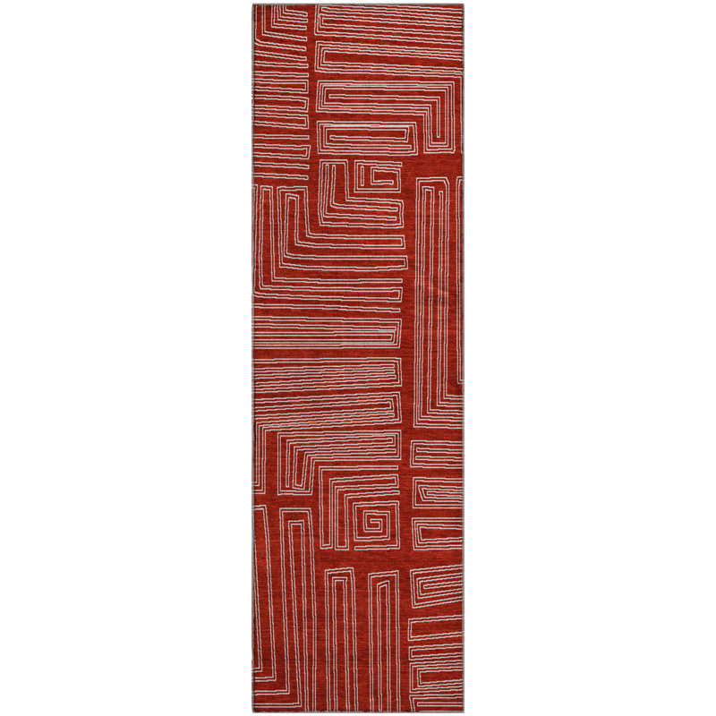 Tapis géométrique Premium lavable à la machine Harrietstown AMF1045, Tapis de couloir 2 pi 3 po x 7 pi 6 po