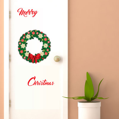 Décalcomanie murale merry christmas guirlande