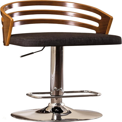 Adjustable Swivel Bar Stool With Wood Back