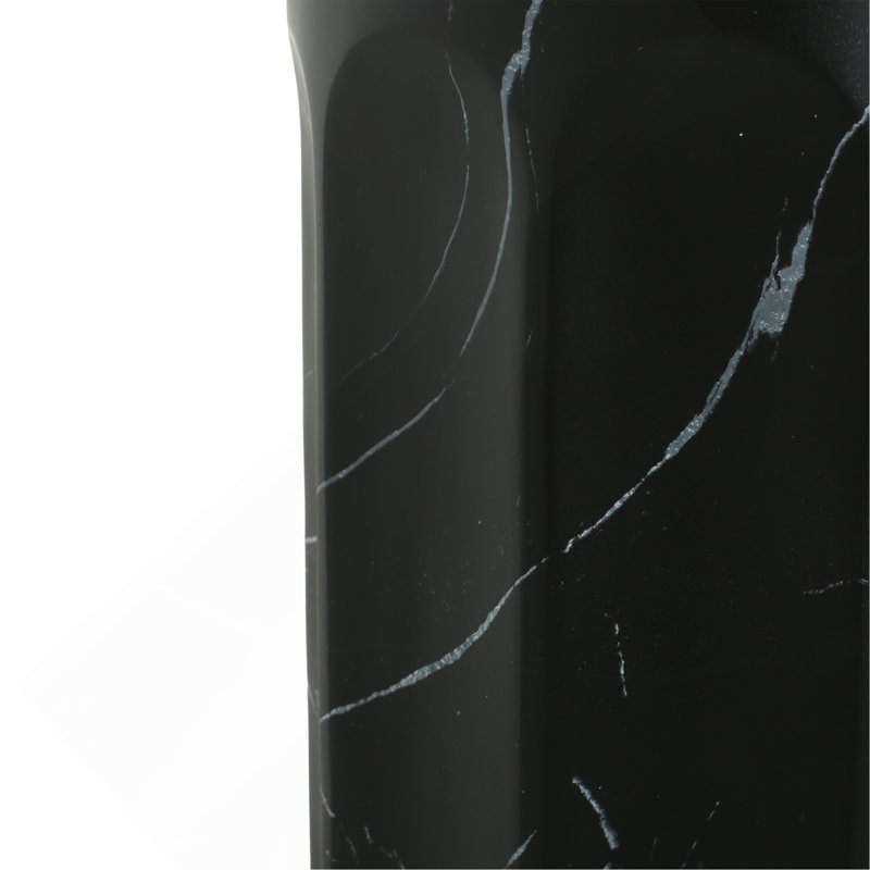 Table de bout d'extérieur en marbre noir effet béton léger, table de bout Mgo de salon