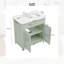 Meuble-lavabo de 31 po de largeur avec lavabo en céramique et portes en verre Reed-122099054