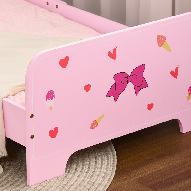 Gerlak Kids Toddler Bed Safety Rails Ages 3-6 Years 143 x 74 x 59cm Pink
