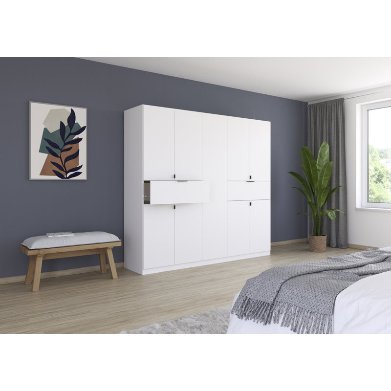 Tivareo 6 Hinged Door Wardrobe available in many colour combinations 2 Drawer INCL. Delivery and Assembly, Alpine White
