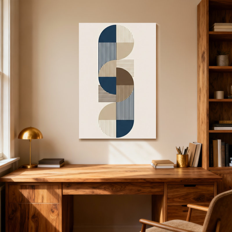 Motif abstrait de formes géométriques abstraites, reproduction d'art, H 18 po x l 12 po