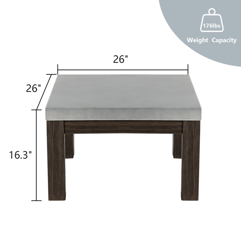 Momig Square Outdoor Side Table , 26'' in. W 26'' in. D, Gray/Brown