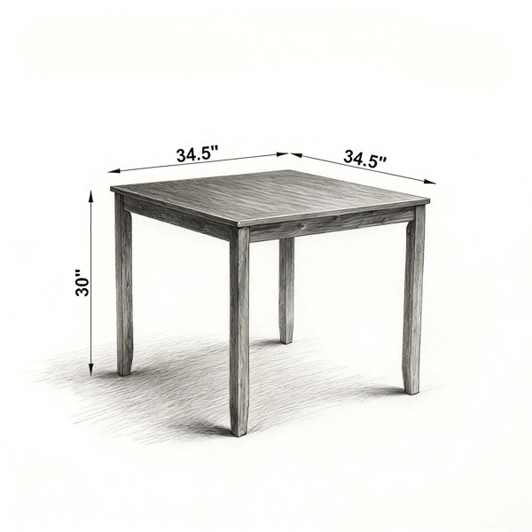 Latitude Run® Wooden Dining Square Table, Kitchen Table for Small Space ...
