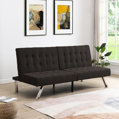 Multifunctional Bed , Wood Frame, Stainless Leg, Stable, 33.23In Width Faux Linen Frame Stable & Dependable,