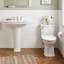 Lavabo de salle de bain piédestal rectangulaire en céramique avec trop-plein 29,25 po Town-23507262