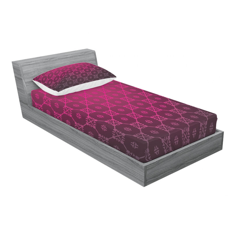Ensemble de draps argyle à motif d’âge, Ensemble de draps pour lit simple TG avec 1 taie d
