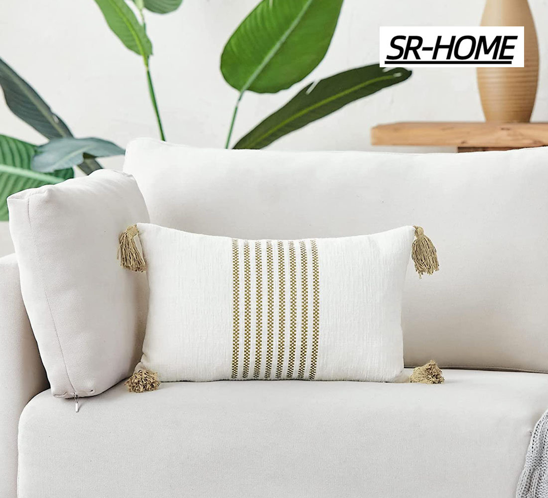 SR-HOME Decorative Lumbar Throw Pillow Covers, Sofa Thick Cushion