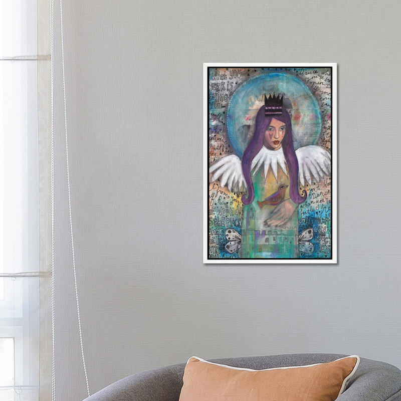 Essence Of Angel 1 Piece Wall Art on Canvas, 66.04 cm H x 45.72 cm W x 4.445 cm D, White Floater Framed