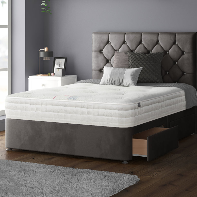 Eberhardt Divan Bed Base, Super King (6'), 4 Drawers, Charcoal