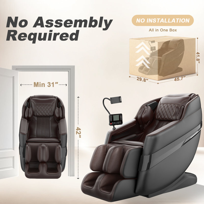 2026 3D Zero Gravity Massage Chair With AI Control,SL-Track Body Scan Reclining Massage Chair With 16 Auto Modes Airbags Heating Foot Rollers and LCD Screen
