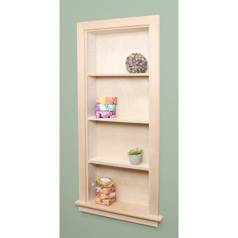 14X36 Aiden Recessed Wall Niche With Plain Back And Three Shelves, Unfinished