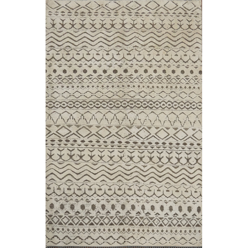 Geometric Modern Oriental Area Rug 5x8