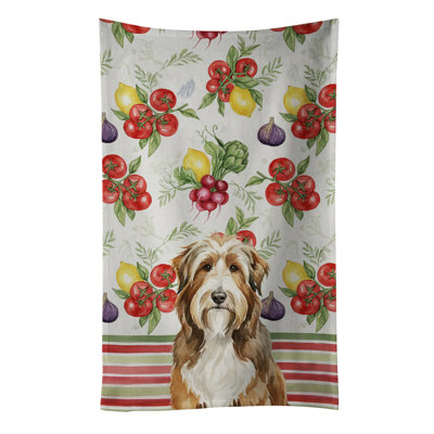 Brown Bearded Collie Vegetables Kitchen Towel