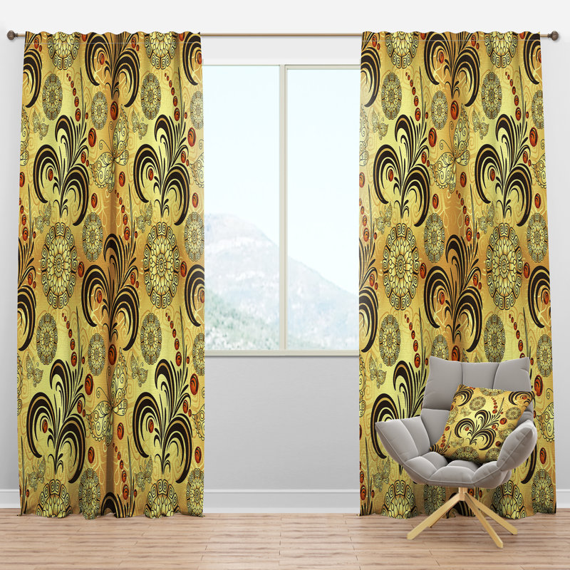 Panneau de rideau simple semi-diaphane avec passe-tringle Mid-Century Luxury, l 52 po x L 95 po