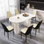 Élégants ensembles de tables de salle à manger en MDF avec chaises en polyuréthane, design crème moderne pour la maison